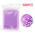500/1000PCS Eyelash Brushes Crystal Swab Microbrushes Eyelash Extension Brush Grafting Lash Removing Applicators Makeup Tool