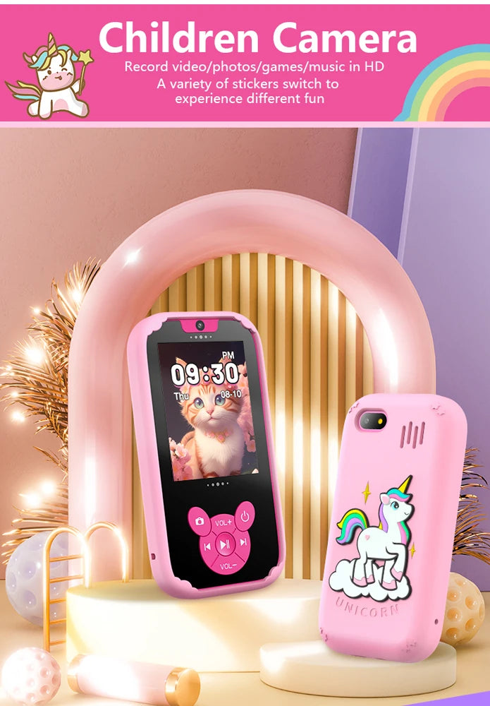 Interesting Kids Smart Learning Phone,8GB Memory Game Gift Educational Toy with Dual Camera &Music Player for Ages 3-12 Birthday