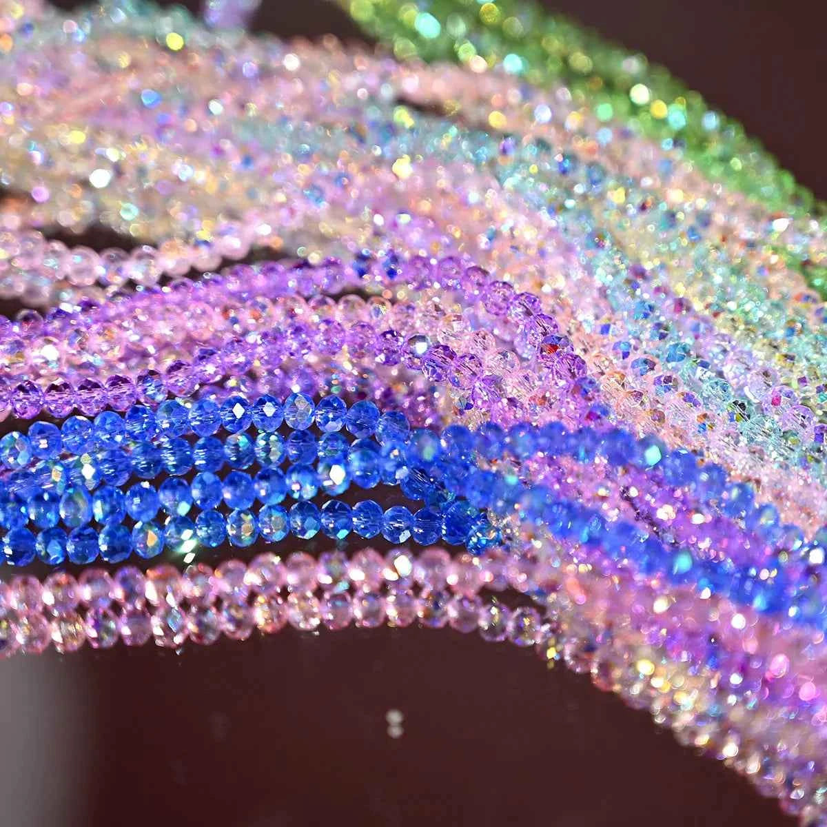 1 Strand 4MM Artificial Crystal Glass Beads Round AB Clear Faceted Loose Spacer Bead for Jewelry Making DIY Bracelet Necklace