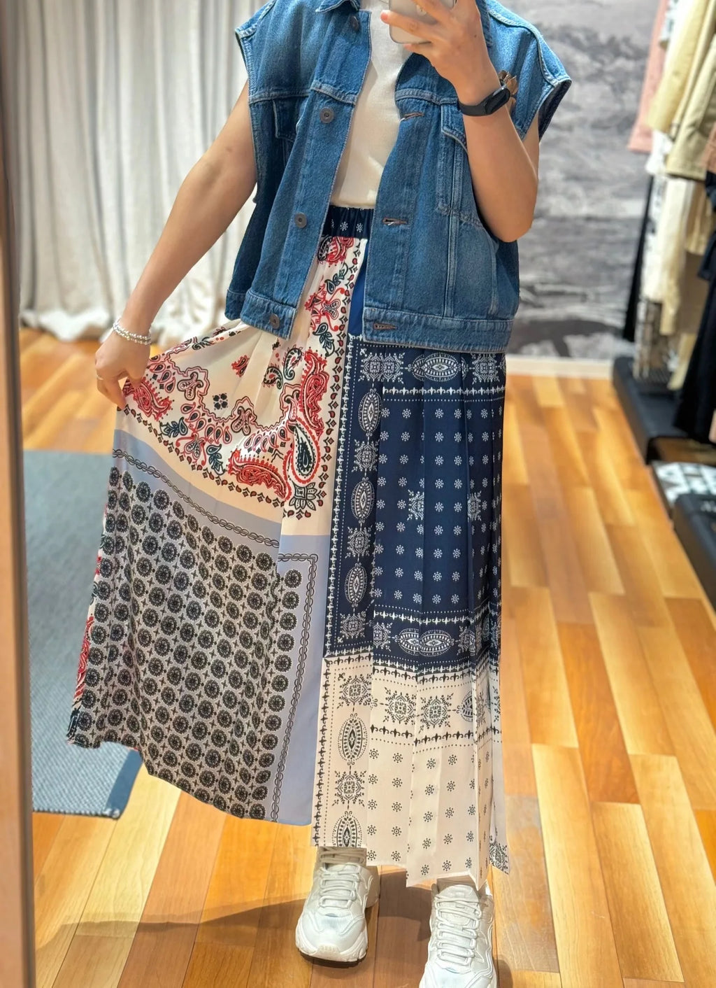 2025 Early Autumn New Design Limited Edition Color-Plaid Retro Print A-line Long Dress Loose Half-Length Skirt Women