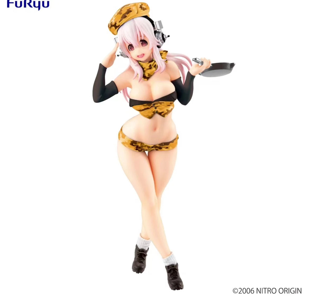 In Stock 100% Original Genuine FuRyu 18cm Super Sonico PVC Anime Collection Cute Models Doll Collectible Toys Birthday Gift