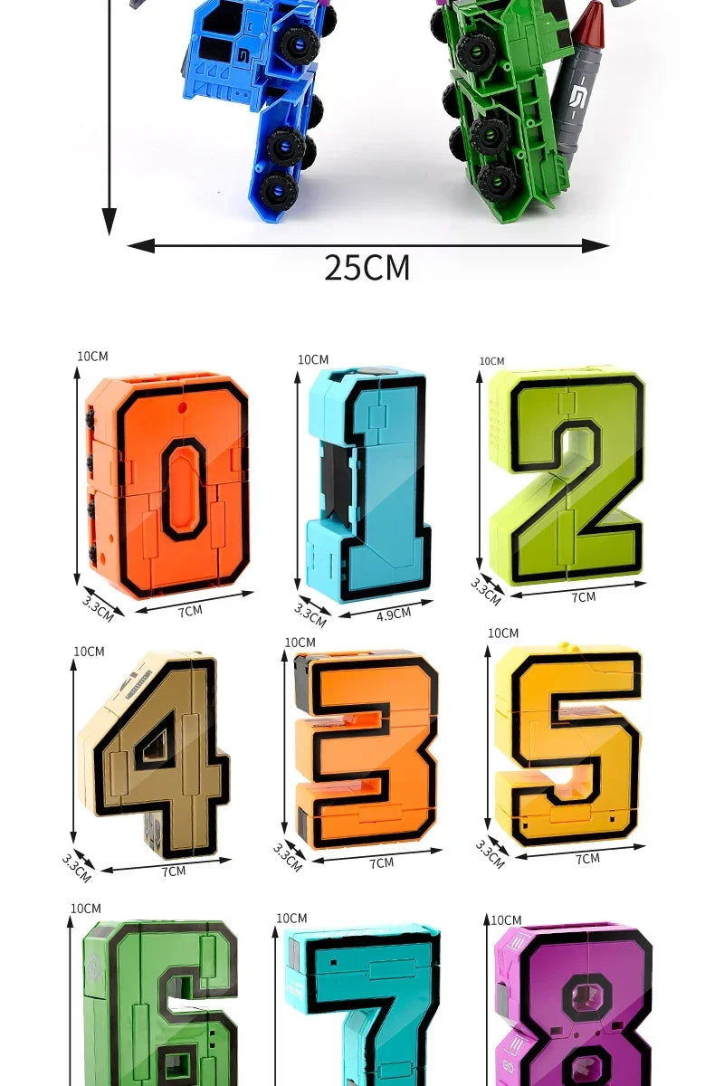 Kids Educational Deformation Toys: Digital Number Bots & Tank Warrior Transformation Robots