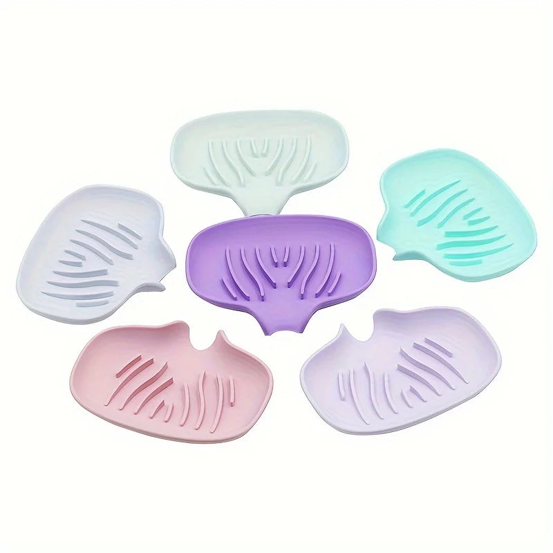 Silicone Soap Dish for Bathroom Sink with Drainage Design