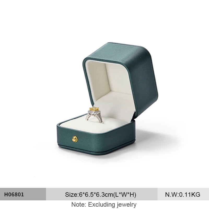Oirlv Leather Jewelry Ring Box Jewelry Organizer Necklace Pendant Bracelet Long Chain Storage Box Packaging Gift Box for Wedding