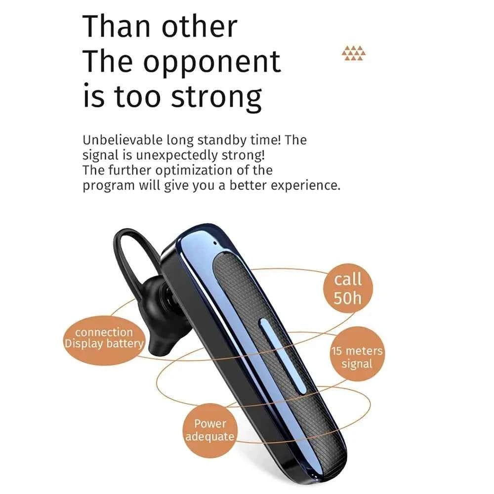 Ear Hook E1 Bluetooth Earphones with Mic | Hands-Free Business Headphones for Music Listening
