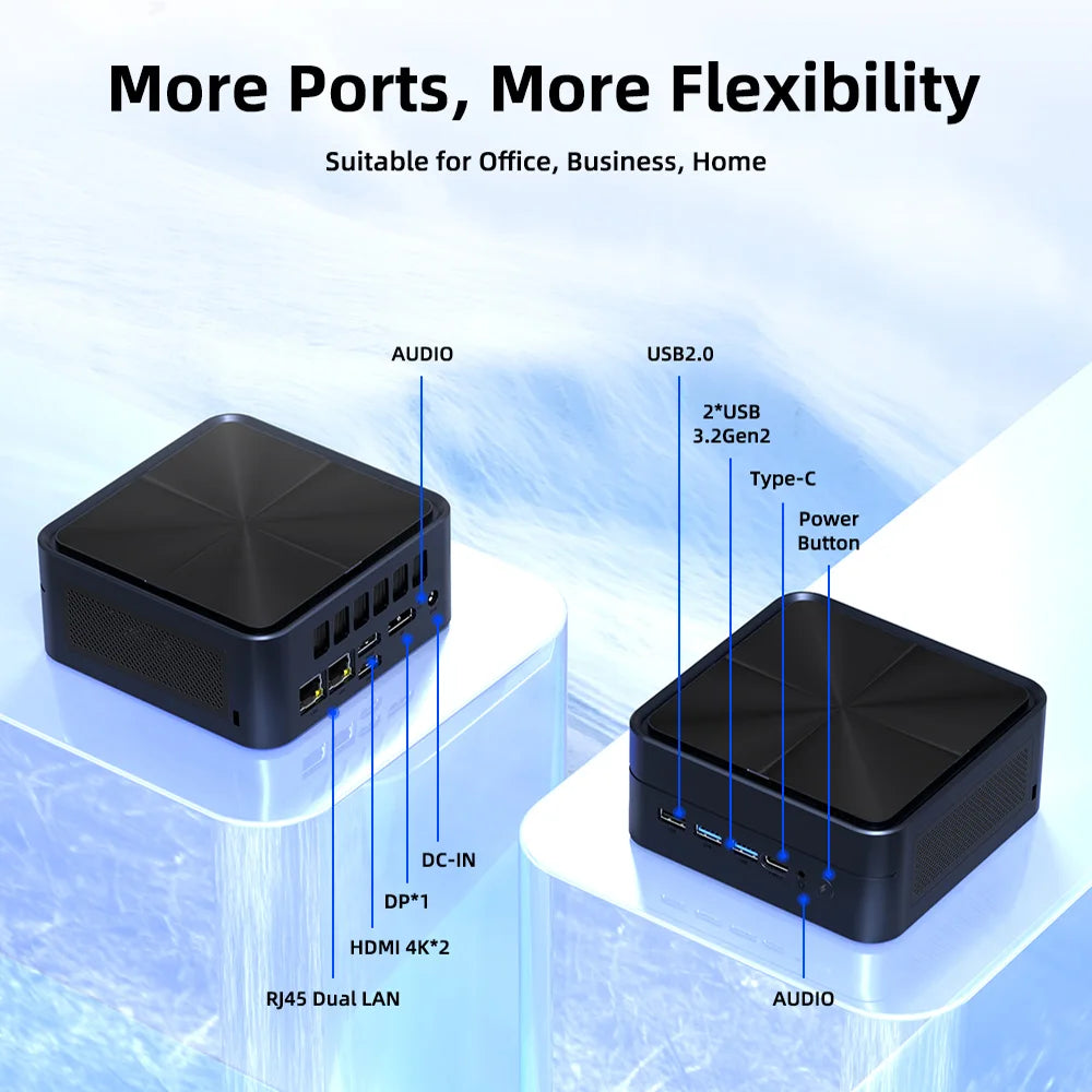 AittactXTexHoo MINI PC AMD R7 8745HS 7840HS 7735HS R5 6600H DDR5 NVMe Dual HDMI DP 4K Wifi6 WDesktop Gaming Computer