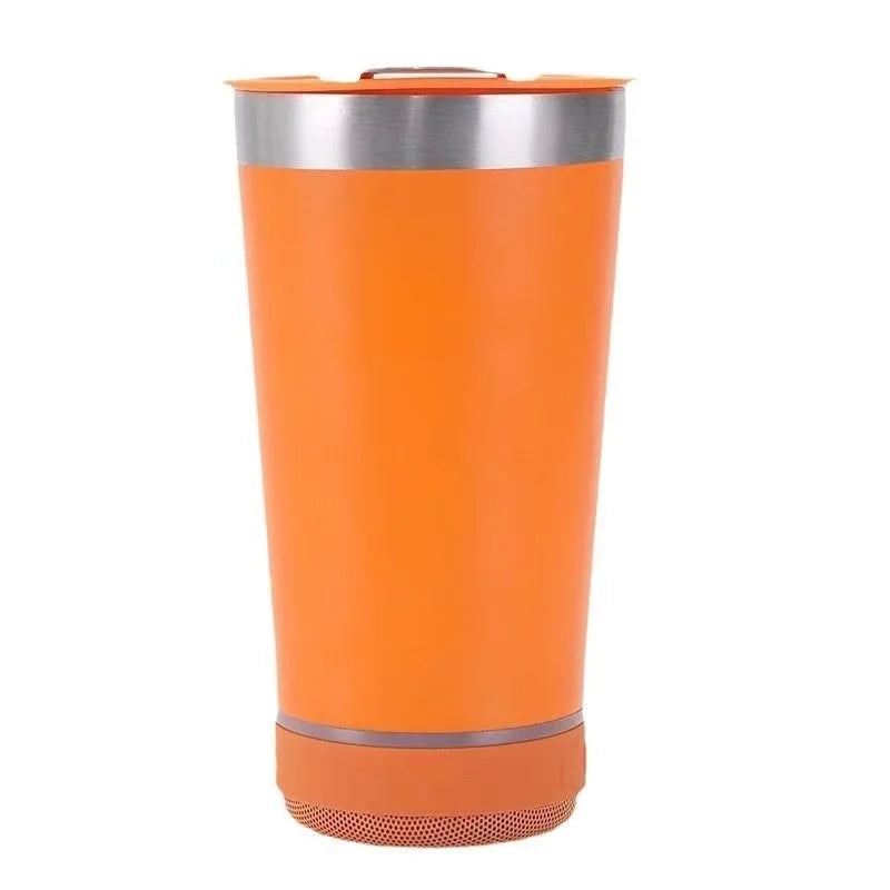 Portable music cup stainless steel reusable simple water bottle speaker wireless Bluetooth speaker