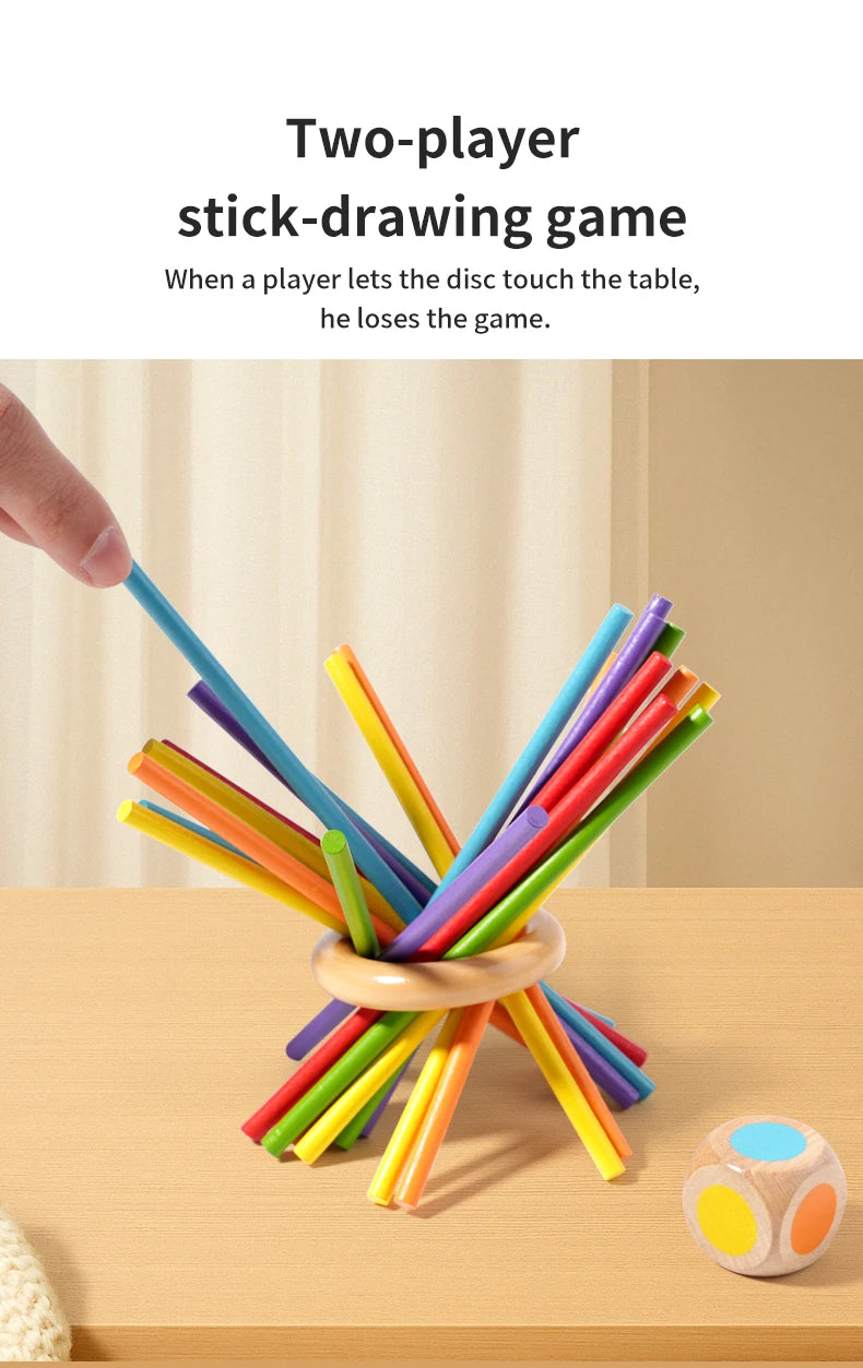 Parent child interactive wooden stick children's two person battle spatial thinking training puzzle toy