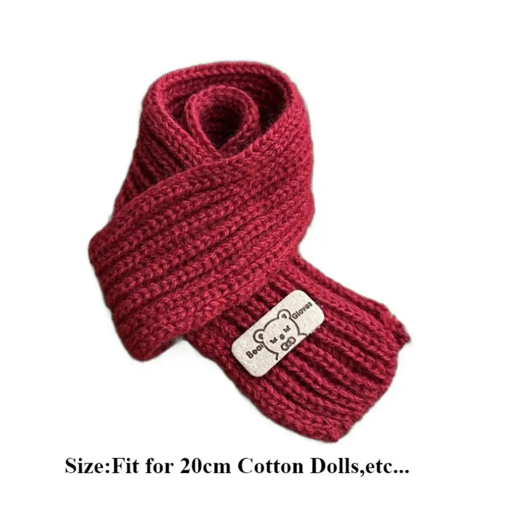 Fashion Doll Christmas Scarf Knitted Multi-colors Little Bear Scarves Casual Wear DIY Kids Gift Toys for 20cm Cotton Dolls