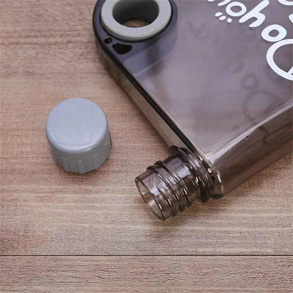 380ml Transparent Flat Water Bottle Plastic Travel Bicycle Drinking Juice Cup Reusable Portable Bottle BPA-free Sports Kettle