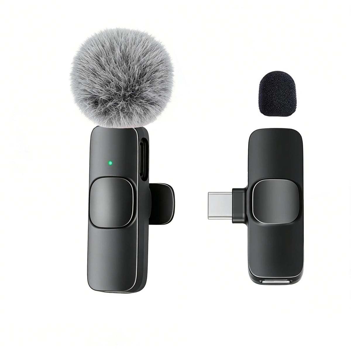 Black-Type-c-1to1 Color Type-C Wireless Lavalier Microphone – Plug & Play Noise Canceling