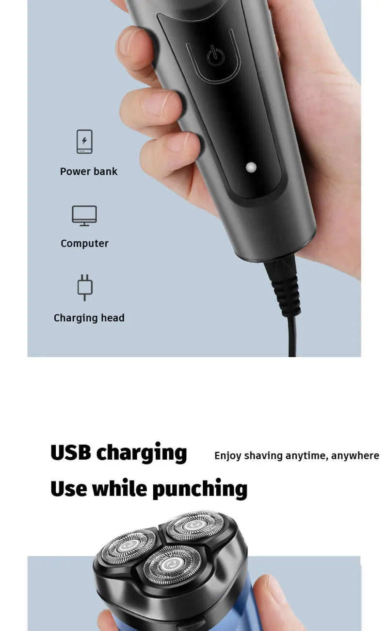Shaver for Men USB Electric Shaver Powerful Beard Shaving Machine Electric Razor Rechargeable Waterproof