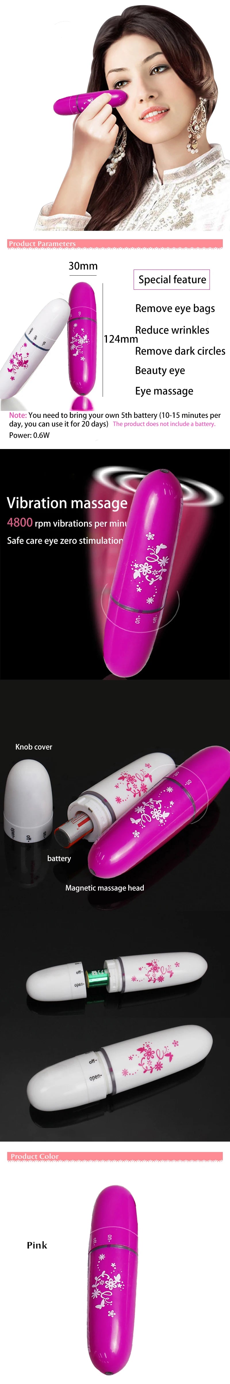Electric Eye Beauty Device Energy Stick Vibration Face Massage Bar Exquisite Eye Skin Reduce Fine Lines Skin Care Home Use Relax