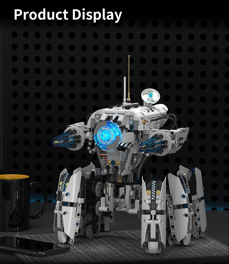 Technical Programming Hexapod Robot Science Fiction War Machine Building Blocks City Remote Control Robots Bricks Toys Boys Gift