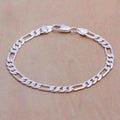 Wedding Nice Gift 925 Sterling Silver 6MM Chain Men Women Jewelry Fashion Beautiful Bracelet Free Shipping