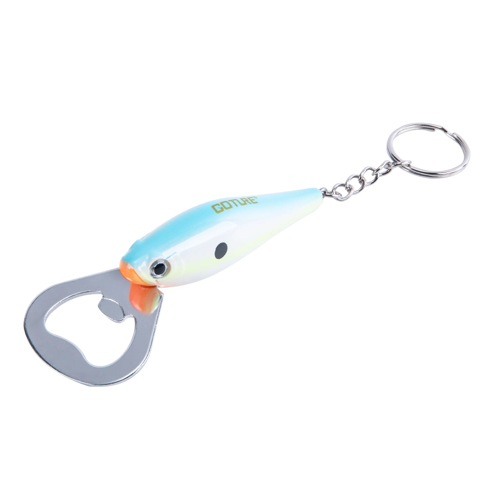 Goture Durable Beer Bottle Opener Fishing Lure Shape Key Design Stainless Steel Flat Speed Bottle Cap Opener for Kitchen Tool