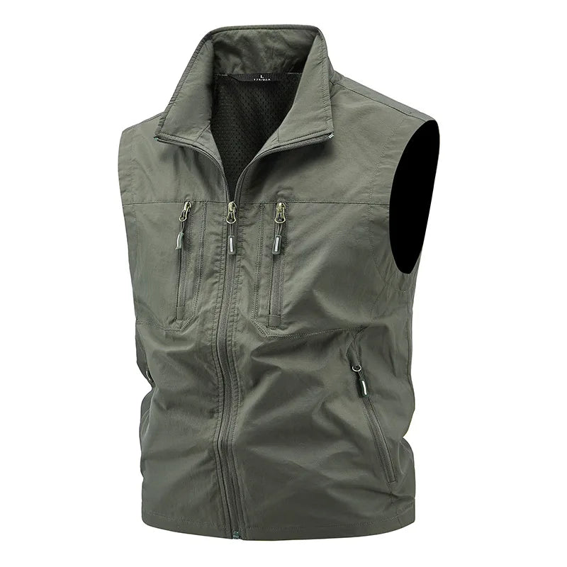 2026 New Waistcoat Men Middle-Aged Outdoor Fishing Summer Vest Casual Thin Tooling Waistcoat Large Size 5XL Vest