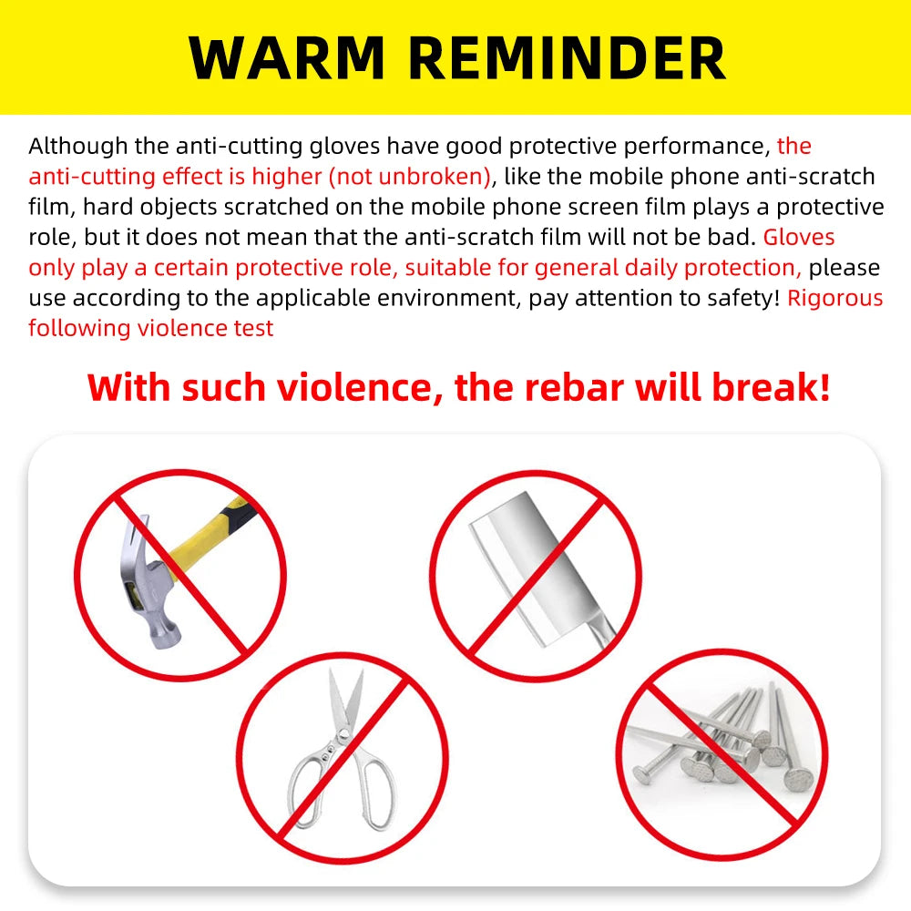BOOIU Anti-cut Gloves Work Protection Gloves Kitchen Construction Glass Anti-cut Injury Resistant Self Defense Tactical Glove