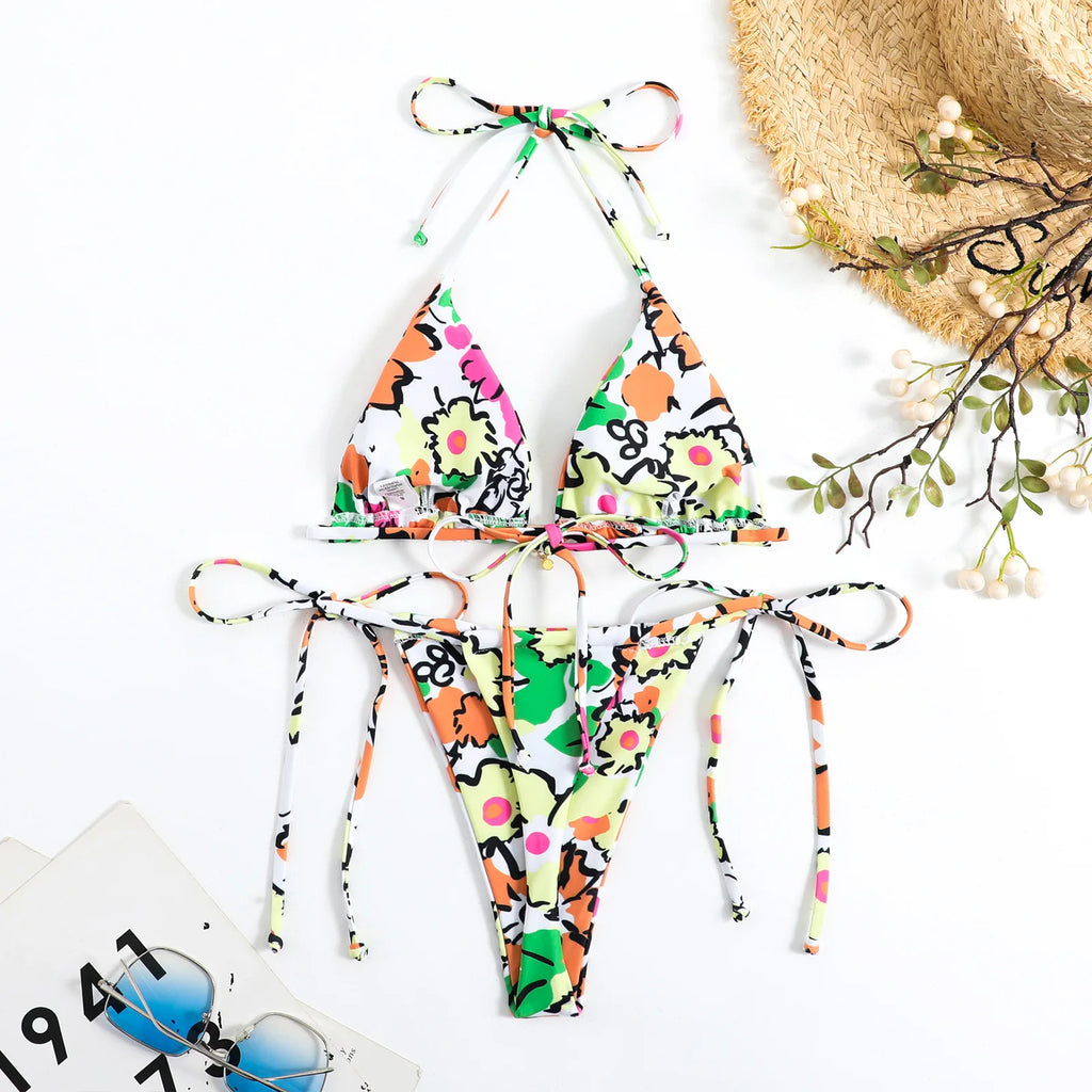 New Sexy Tiger Stripes String Bikinis 2025 Swimsuits Women's Swimwear Female Beach Swim Wear Bathing Suits Brazilian Bikini Set
