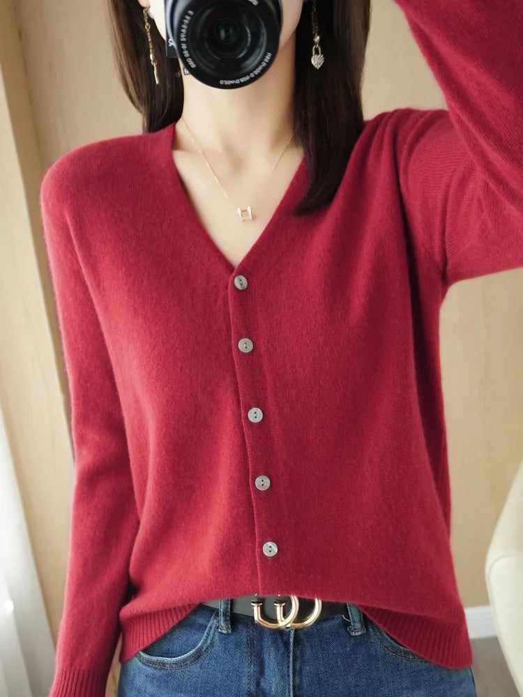 Women Cardigans 2025 Autumn Winter Single Breasted Knitwears Long Sleeve Warm Knit Cardigan Korean Fashion Spring casual Sweater