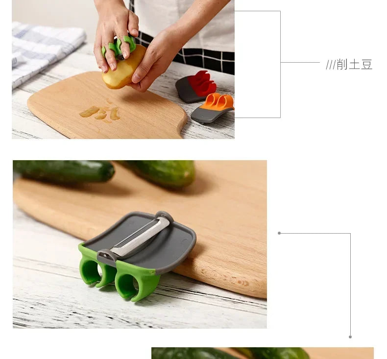 Camping Picnic Kitchen Gear Black Green Vegetable Fruit Peeler Portable Food Prep Peeling Tool For Indoor & Outdoor Cooking