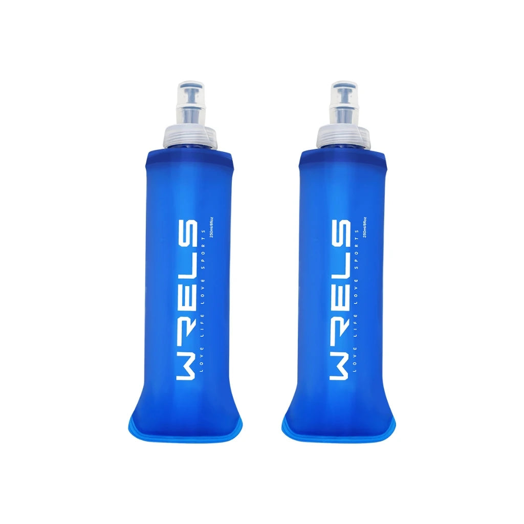 WRELS Folding Water Bottle TPU BPA-Free Collapsible Soft Flask Outdoor Sport Hiking Camping Running Portable Soft Water Bottle