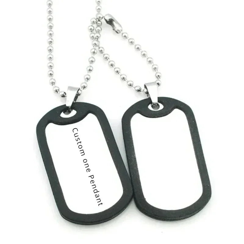 Customized ID Double Dog Tag Military Soldier Circle Pendants Titanium Steel Personalized Necklace Fashion Jewelry Free Carving