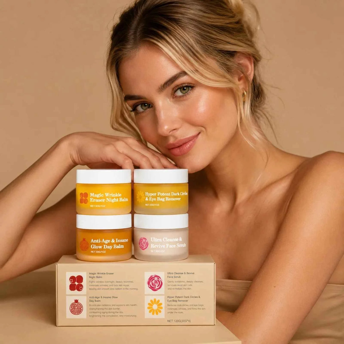 Complete Hydrating Skincare Set – Day, Night, Eye & Scrub