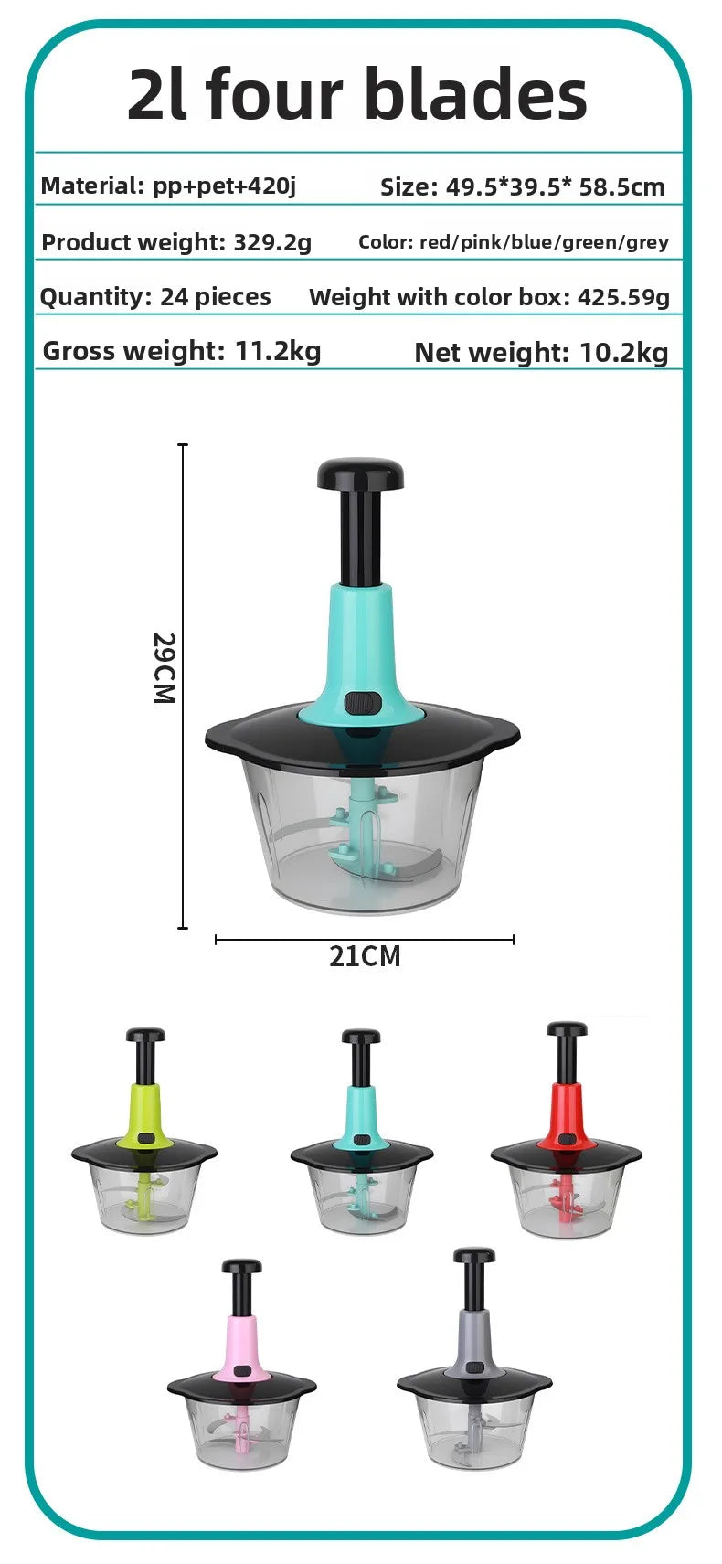 Handheld Vegetable Chopper Multifunction Kitchen Tool for Garlic Ginger Mincing Dicing Slicing with Large Capacity Container