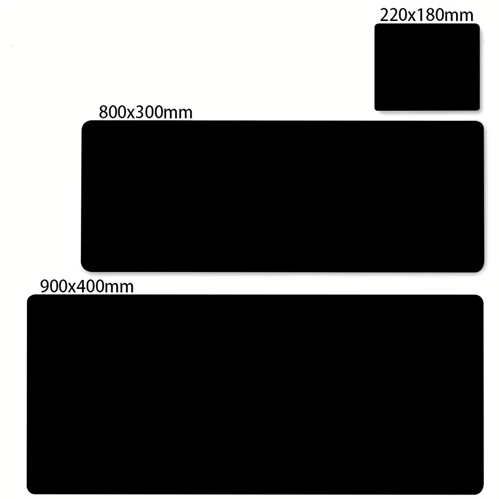 Pure Black Mousepad Large Gaming Solid Color Mouse Pad Natural Rubber Waterproof Keyboard Big Mouse Mat Anti-slip Keyboard Mat