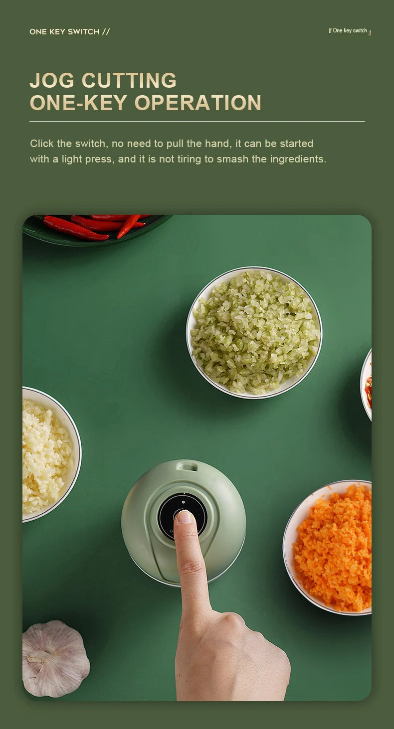 Electric Garlic Masher Crusher Cutter Meat Mincer Food Chopping Vegetable Chopper Kitchen Tools Grinder Pepper Chili Machine