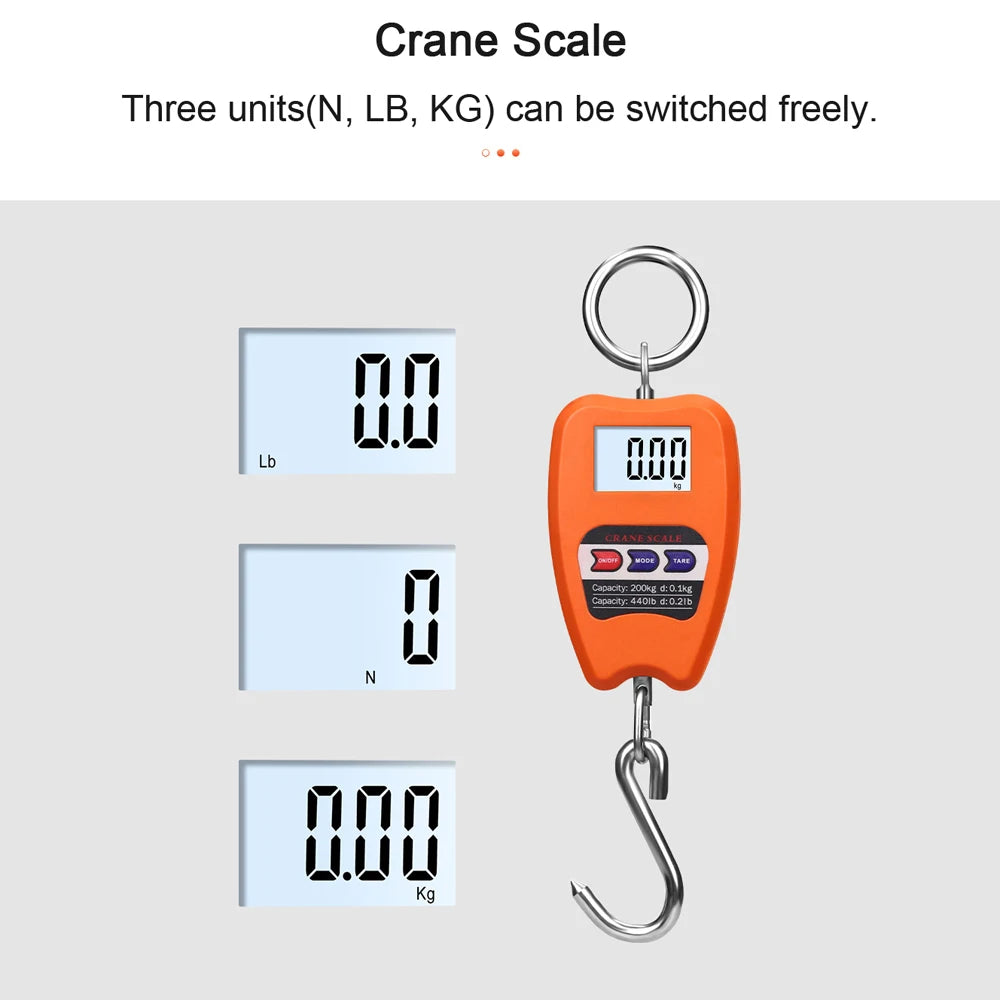 200KG Electronic Luggage Scale Multifunctional Digital Scales LCD Display Travel High Accurate Handheld Weighing Tool