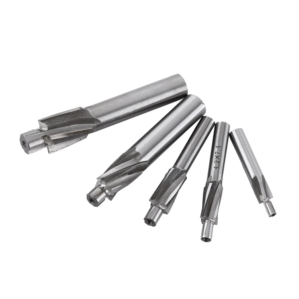 5pcs Countersink End Mill Cutter Slot Drill Bits Tool M3 M4 M5 M6 M8 Drill Milling Bits