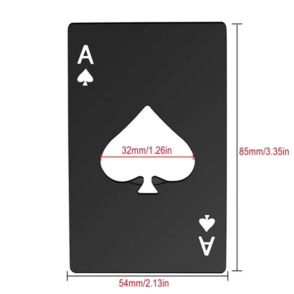 1Pcs Creative Poker Shaped Bottle Can Opener Stainless Steel Credit Card Size Bar Restaurant Beer Metal Opening Tool Gift