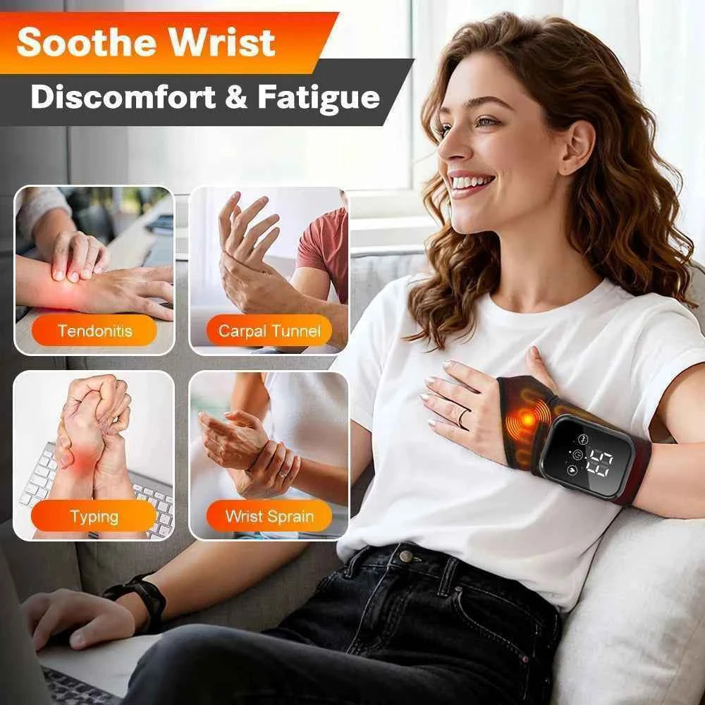 Electric Heating Wrist Guard Vibration Massage Hot Compress Wrist Brace Ankle Wrap Hand Foot Protector Rechargeable Wristband