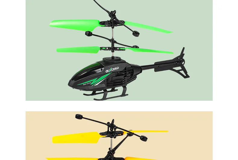 RC Helicopter 2CH Induction Remote Control Floating Airplane Gesture Control Aircraft Suspension Quadcopter with LED Kid Gift