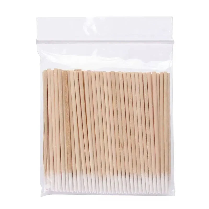 1000/200/100PCS Micro Wood Cotton Swabs Eyelash Extension Cleaning Tools Disposable Cosmetic Brush Buds for Beauty & Makeup