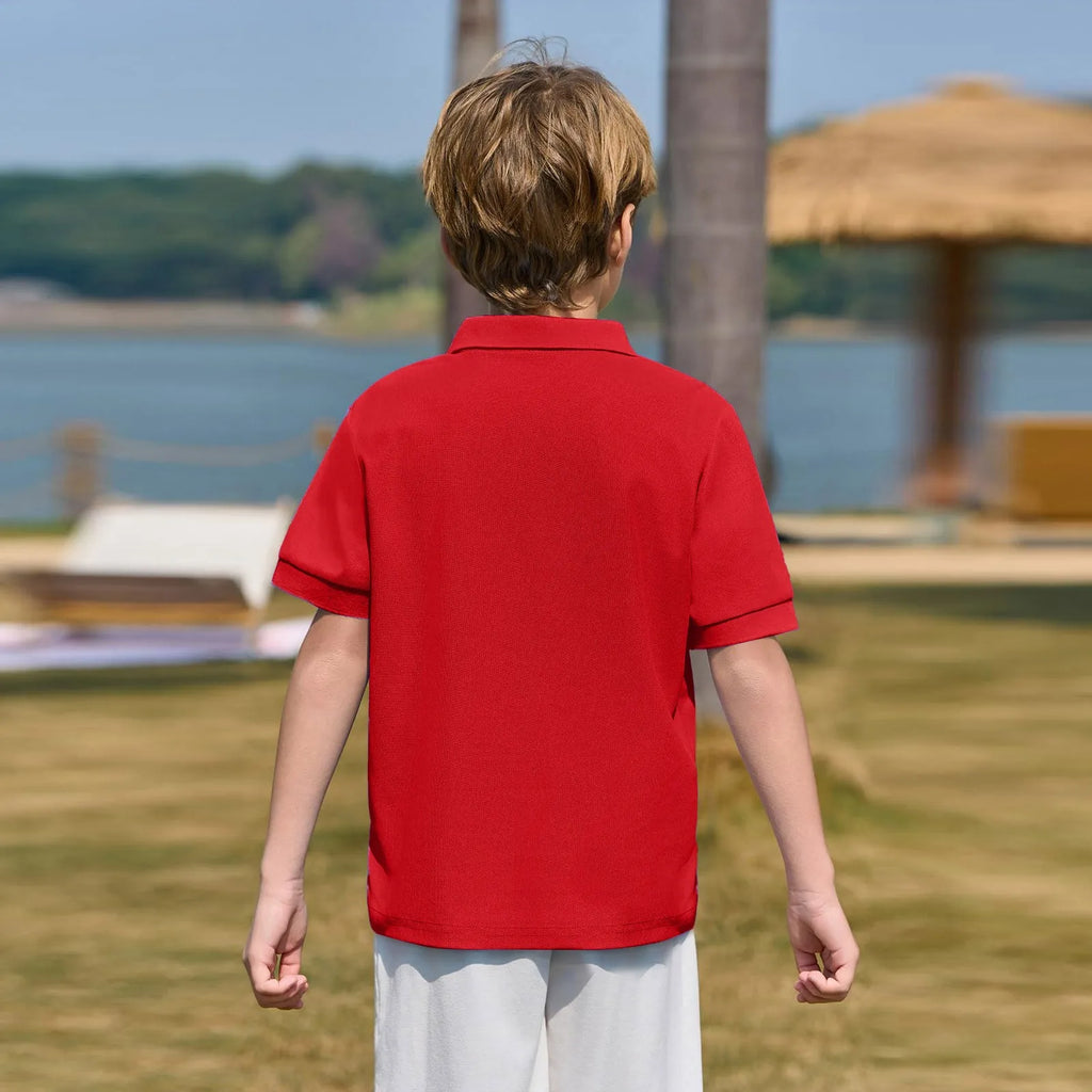 Polo Shirts Kids Basic Simple School Student Uniforms Class Uniforms Cultural Shirts Quick-Drying Turn-Down Collar for 6-11years