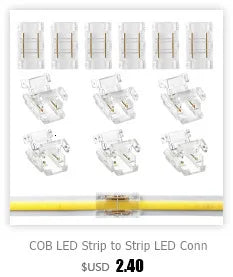 COB Strip to Wire LED Connectors 5 8 10mm Connection Solderless Extension For CCT FCOB RGB LED Strip Lights 2 3 4 Pin Connector