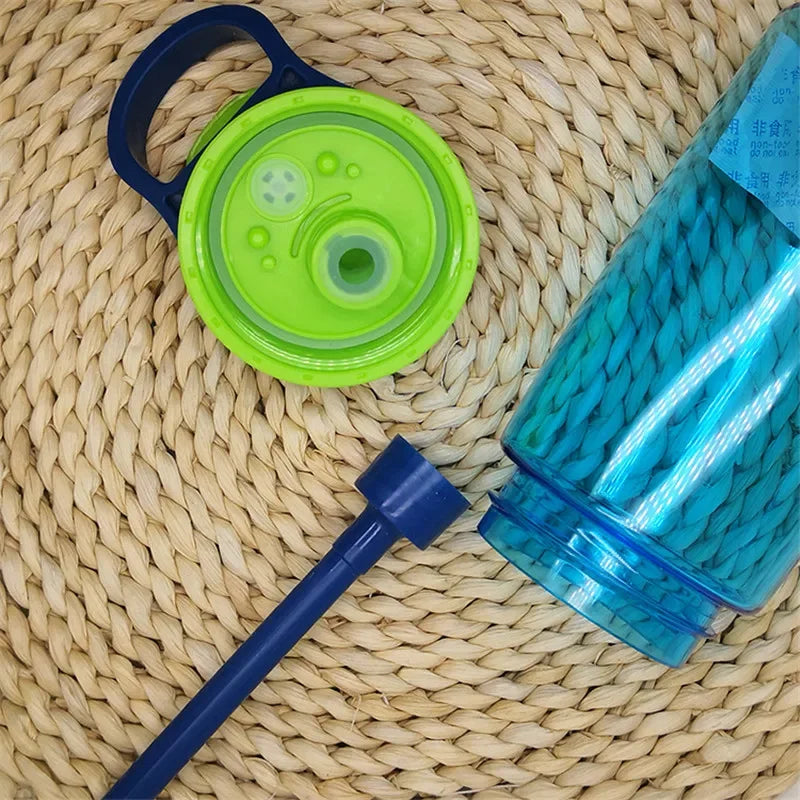 480ml Water Bottle with Straw Kids Girls Portable Travel Bottles Cup Gym Sports Fitness Summer Cold Water Juice Drinking Bottle