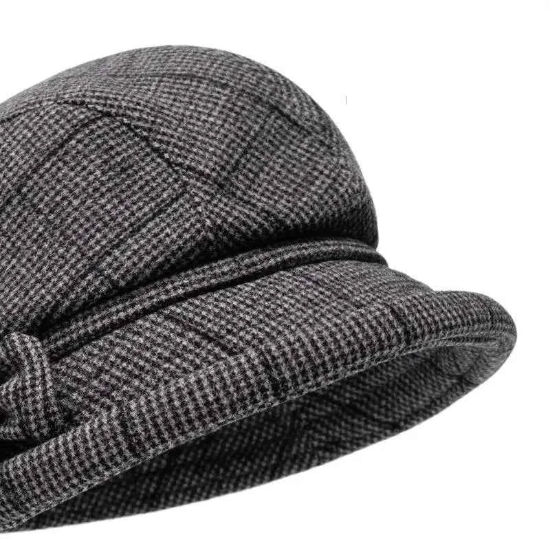 Elegant Women's Beret Hat With Bow - Autumn Winter Short Brim Beanie, Stylish & Warm Casual Headwear For Women Mother'gift New