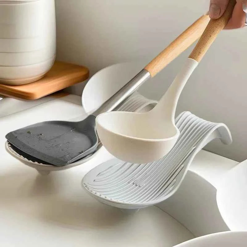 Silicone Kitchenware Tray, Kitchen Spatula, Soup Spoon, Silicone Spoon Holder, Household Thick Insulated Silicone Spoon Pad
