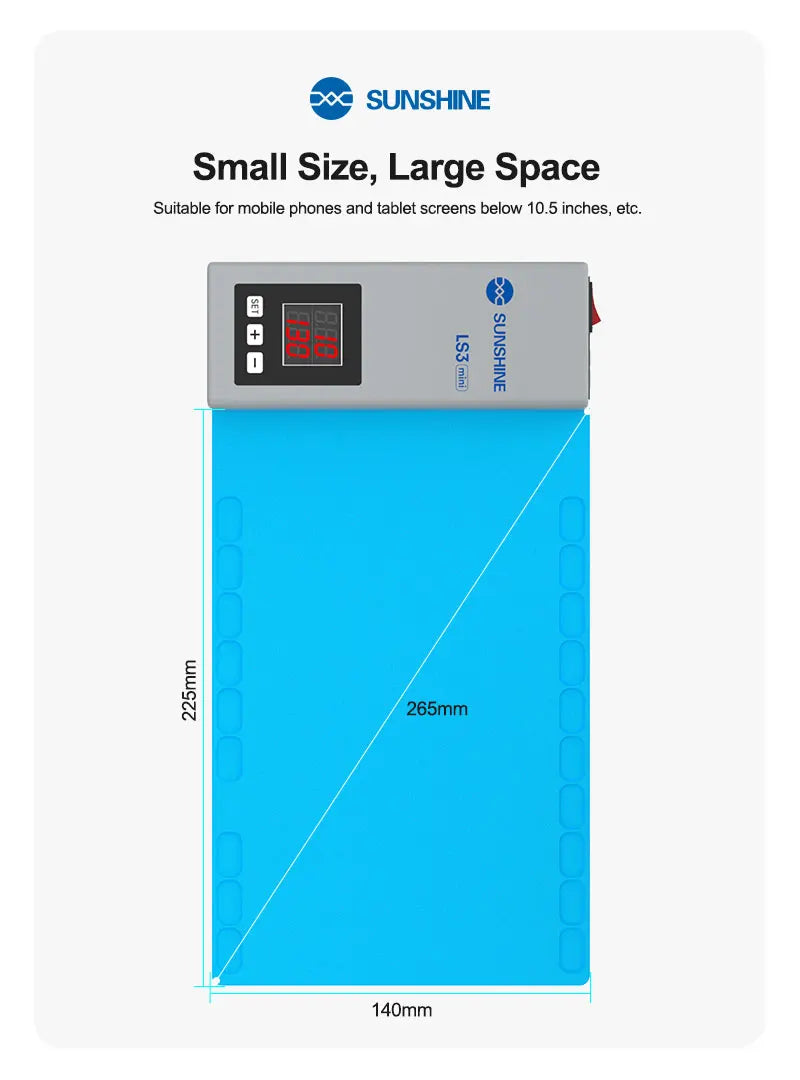SUNSHINE LS3-Mini LCD Screen Separator Heating Table Separation Pad for Mobile Phone and Tablet Repair Screen Disassembly Tool