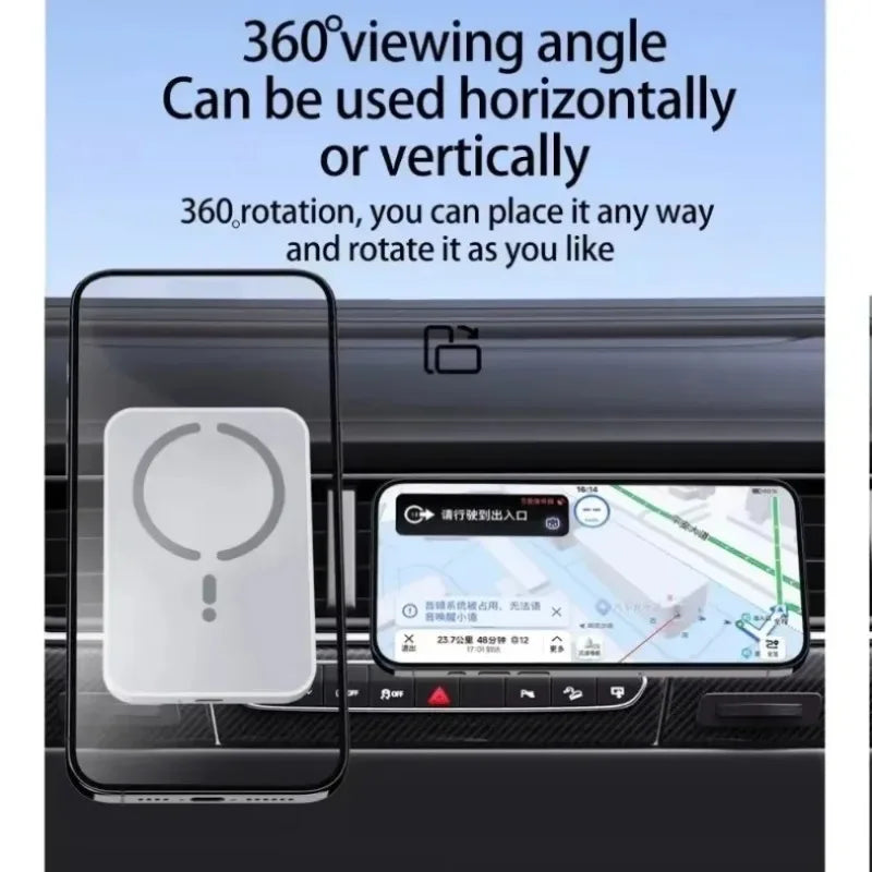 Magnetic Car Wireless Charger Air Vent GPS Phone Holder Stand For Magsafe iPhone 17 16 15 14 13 12 Pro Max Cell Fast Charging