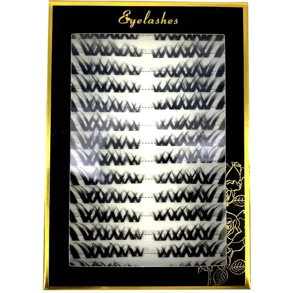 14rows Individual 3D Fluffy False Eyelashes Single Cluster Eyelash Extension Segmented Natural Mink Fox Eye Effect Makeup Lashes