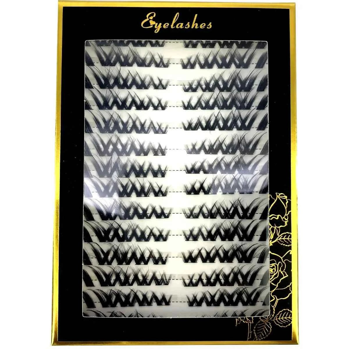 14rows Individual 3D Fluffy False Eyelashes Single Cluster Eyelash Extension Segmented Natural Mink Fox Eye Effect Makeup Lashes