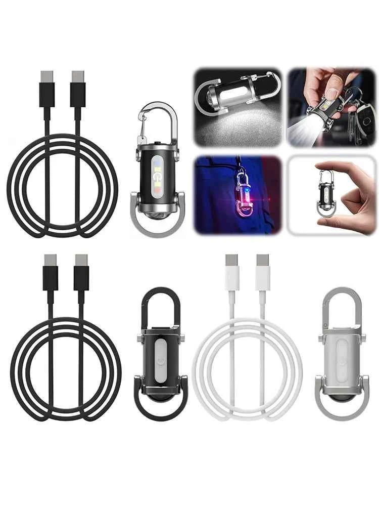 1200LM Super Bright Mini Keyring Torch LED Rechargeable Key Ring Torch for Outdoor Camping