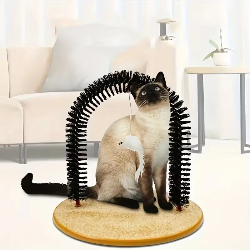 Arch Cat Self Groomer With Scratching Base