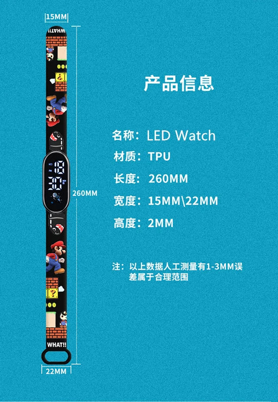 Kids LED Watch Touch Control Digital Watch Silicone Strap Waterproof Sport Wristwatch for Boys Girls Children Birthday Gift