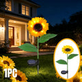 Solar Garden Lights Outdoor Sunflowers Garden Decor Lawn Lamp Waterproof Outdoor Decorations for Landscape Ard Patio Fence